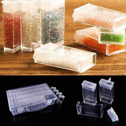 64 Slots Diamond Embroidery Diamond Painting Tool Transparent Plastic Storage Box