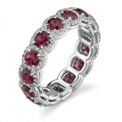 Fashion Accessories Natural Ruby Garnet Wedding Birthstone Bride Engagement Multilevel Ring Jewelry Size 6 7 8 9 10