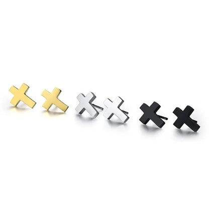 Delysia King Men'S Cross Stud Earrings