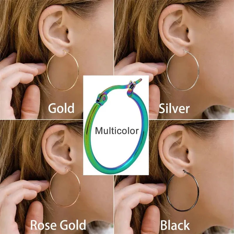 Large Hoop Earrings for Women Gorgeous Hypoallergenic 316L Stainless Steel Hoop Earrings for Girls