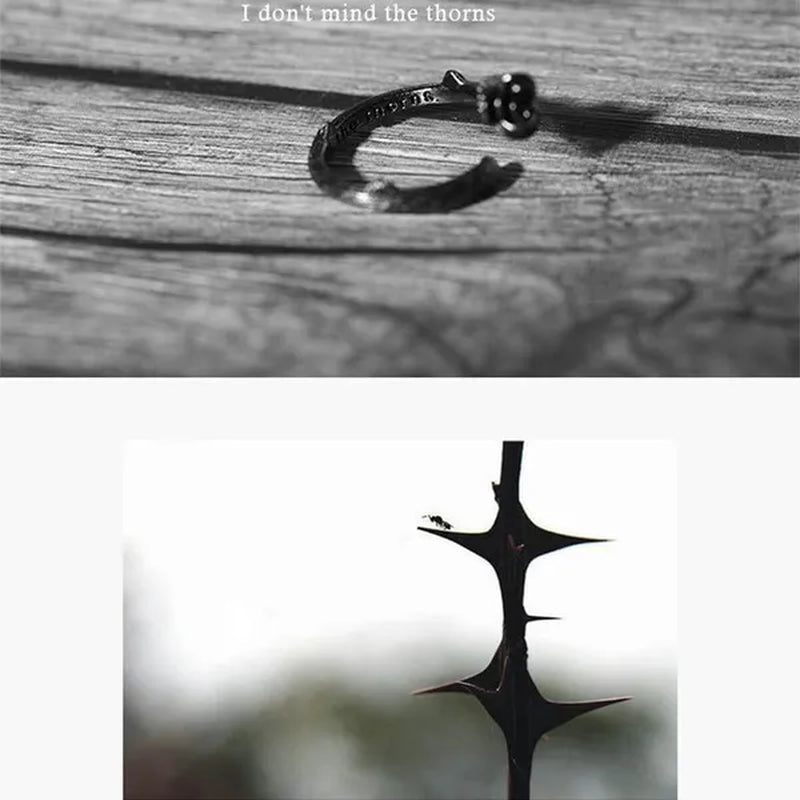 Novel Design Gun Black Plated Rose Flower Rings for Women Jewelry Adjustable Joint Ring Circle Womens Party Valentine's Day Gifts