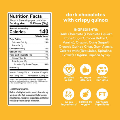 , Candy Coated Chocolate Crispy Quinoa Gems Bag, 5 Ounce