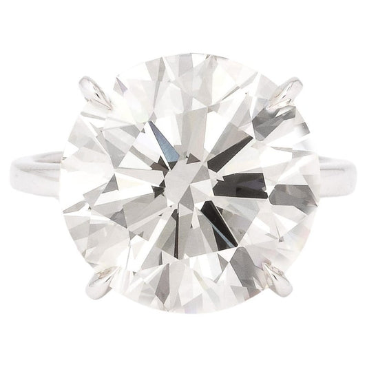 11 Carat GIA Certified Round Brilliant Diamond Platinum Engagement Ring